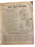 New Zealand Woman’s Weekly  May 10 1934 with a sewing pattern, unused, factory folded, attractive underslip bust 34 inches