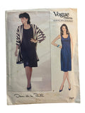 Vogue American Designer Oscar de la Renta 1121 vintage 1980s dress and jacket sewing  pattern. Bust 36, 38, 40 inches dress, 36, 38 inches jacket