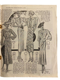 Australian home journal December 1 1936 with four sewing patterns, unused, factory folded, three frocks bust 36 inches, child’s frock age 4 years