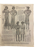Australian home journal December 1 1936 with four sewing patterns, unused, factory folded, three frocks bust 36 inches, child’s frock age 4 years