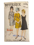 Butterick 3354 vintage 1960s teen dress sewing pattern. Bust 34 inches