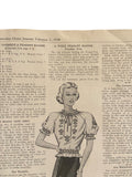 Australian home journal February 1st 1938 with four sewing patterns, unused, factory folded, three frocks bust 36 inches, child’s frock age 6 years