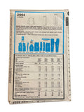 Style 2994 vintage 1980s shirt, skirt, pants, jacket sewing pattern. Bust 34 inches
