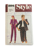 Style 2994 vintage 1980s shirt, skirt, pants, jacket sewing pattern. Bust 34 inches