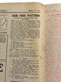 New Zealand Woman’s Weekly August 16 1934 with a sewing pattern, unused, factory folded, ladies frock (attractive frock for the matron), bust 36 inches