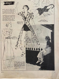 Mabs Fashions July 1937 with two dress sewing patterns, unused, factory folded. Bust 34 inches .