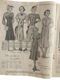 Australian home journal February 1st 1938 with four sewing patterns, unused, factory folded, three frocks bust 36 inches, child’s frock age 6 years