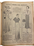 The New Idea Magazine . A weekly paper for Australian and New Zealand Women. October 20 1933 with sewing pattern unused, factory folded, lady’s afternoon frock. Bust 32 inches