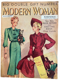Modern Woman magazine November 1938 with two way dress sewing pattern, unused. Bust 36 inches.
