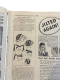 Australian  Home Journal magazine June 1st 1938 with four sewing patterns, unused, factory folded, three frocks bust 36 inches, girl’s bloomers 6 years