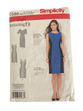 Simplicity 1586 2000s dress sewing pattern. Bust 32.5 - 40 inches