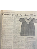 Australian  Home Journal magazine June 1st 1938 with four sewing patterns, unused, factory folded, three frocks bust 36 inches, girl’s bloomers 6 years