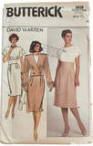Butterick 3628 vintage 1980s David Warren dress and jacket sewing pattern. Bust 30.5, 31.5, 32.5 inches