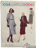 Vogue American Designer 1946 Bill Blass jacket and blouse sewing pattern WOUNDED BARGAIN Bust 34 inches