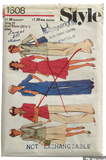 Style 1608 vintage 1970s top skirt and pants pattern. Bust 32.5