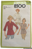 Simplicity 8300 vintage 1970s top pattern. Bust 32.5