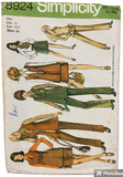 Simplicity 8924 vintage 1970s vest skirt blouse and pants pattern. Bust 32.5