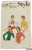 Style 4798 vintage 1970s shirts sewing pattern. Bust 34 inches