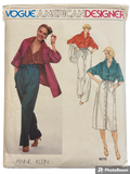 Vogue 1670 Vogue American Designer Anne Klein vintage 1970s jacket, blouse, skirt and pants sewing pattern. Bust 31.5 inches