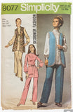 Simplicity 9077 vintage 1970s dress tunic and pantssewing pattern. Bust 34 inches