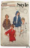 Style 1866 vintage 1970s set of tops sewing pattern. Bust 38 inches
