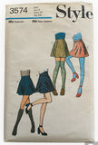 Style 3574 vintage 1970s micro skirts sewing pattern. Waist 23 inches