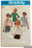 Simplicity 7896 vintage 1970s blouse pattern. Bust 34 inches