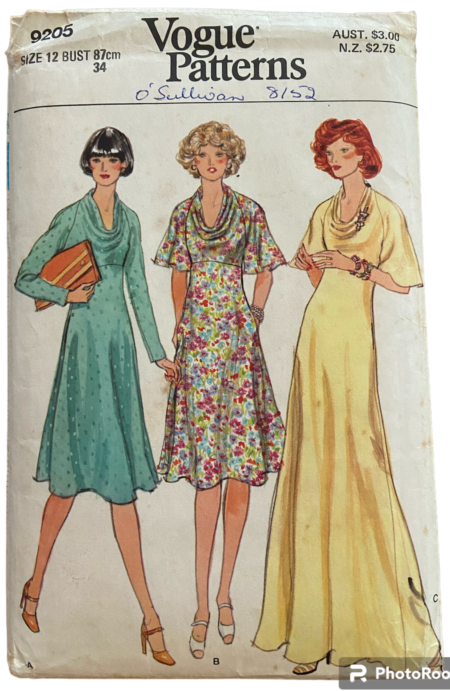 Vogue 9205 vintage 1970s day or evening dress sewing pattern Bust 34 i – the vintage pattern market