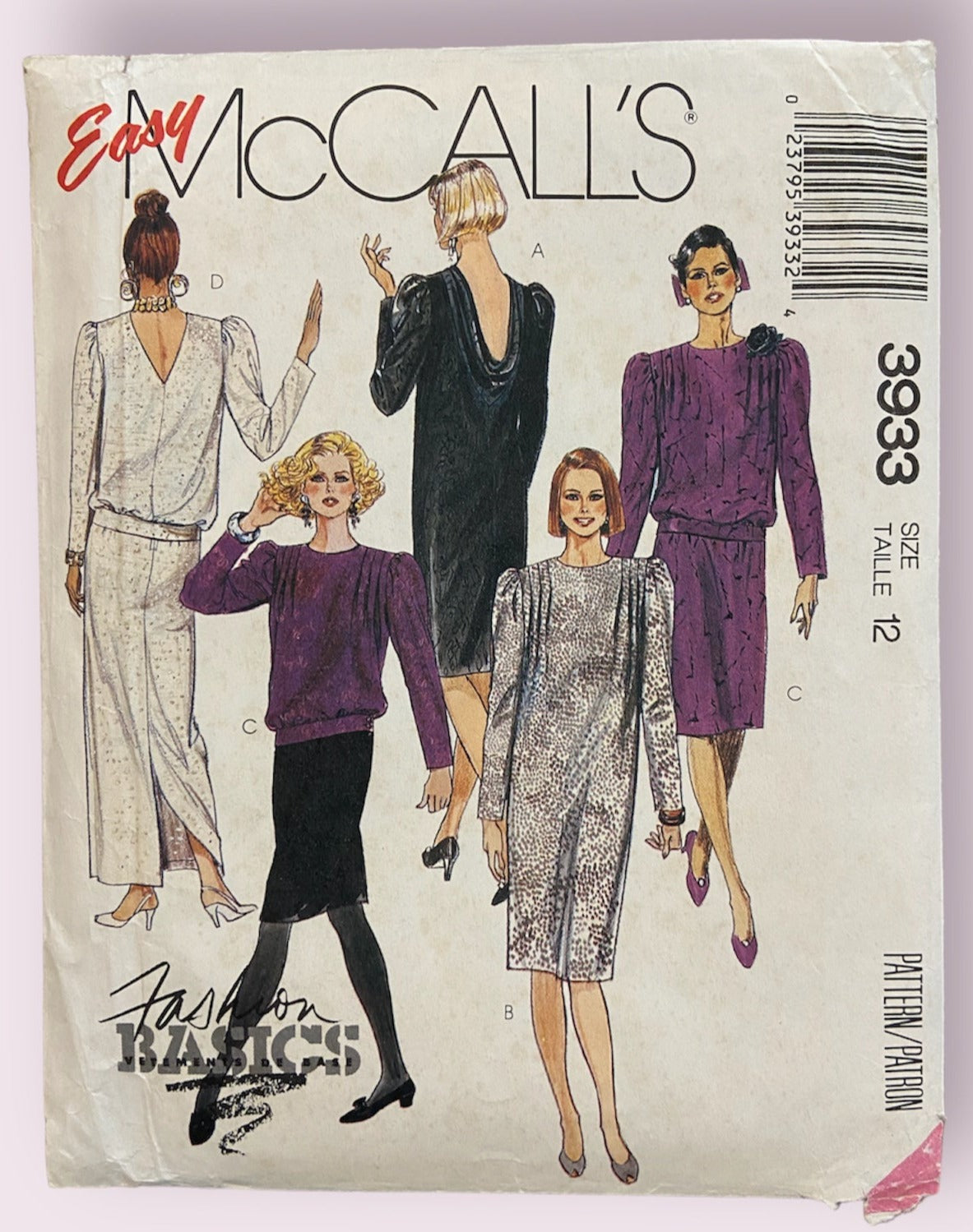 McCall's 3933 vintage 1980s dress, blouse and skirt sewing pattern. Bu the vintage pattern market McCall's 3933 vintage 1980s dress, blouse and skirt sewing pattern. Bu the vintage pattern market