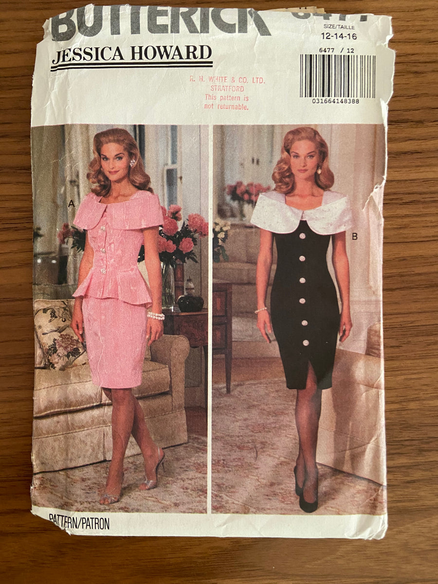 Butterick 6477 vintage 1990s Jessica Howard dress, top and skirt