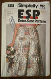 Simplicity 8551 vintage 1970s tiered skirt pattern