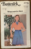 Copy of Butterick 4779 vintage 1970s girl's wrap skirt sewing pattern