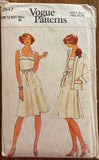 Vogue 8947 vintage 1970s dress and jacket pattern bust 34 inches. Wounded bargain