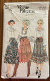Vogue 9917 vintage 1980s skirt sewing pattern. Waist 26 1/2 inches