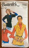 Butterick 5080 vintage 1970s top pattern. Bust 36 inches