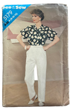 Butterick 5179 vintage 70s blouse and pants pattern Bust 31.5, 32.5, 34 inches.