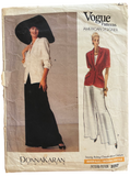 Vogue 2297 American Designer Donna Karan New York DKNY jacket and pants pattern. Jacket bust 34 inches. Pants 26.5, 28, 30 inch waist