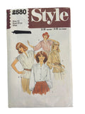 Style 2580 vintage 1970s blouses sewing pattern. Bust 34 inches
