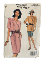 Vogue 8023 vintage 1990s petite dress, top and skirt sewing pattern Bust 34, 36, 38 inches