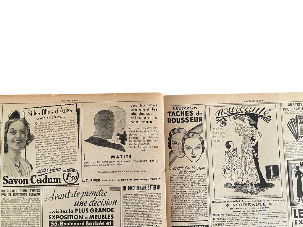 Mon Ouvrage 1 Juillet 1935 includes  knitting pattern for the blouse on the front cover