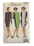 Vogue Easy Options 8122 vintage 1990s dress sewing pattern. Bust 36, 38, 40 inches
