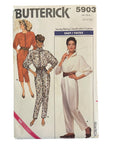 Butterick 5903 vintage 1980s jumpsuit sewing pattern. Bust 30.5, 31.5, 32.5