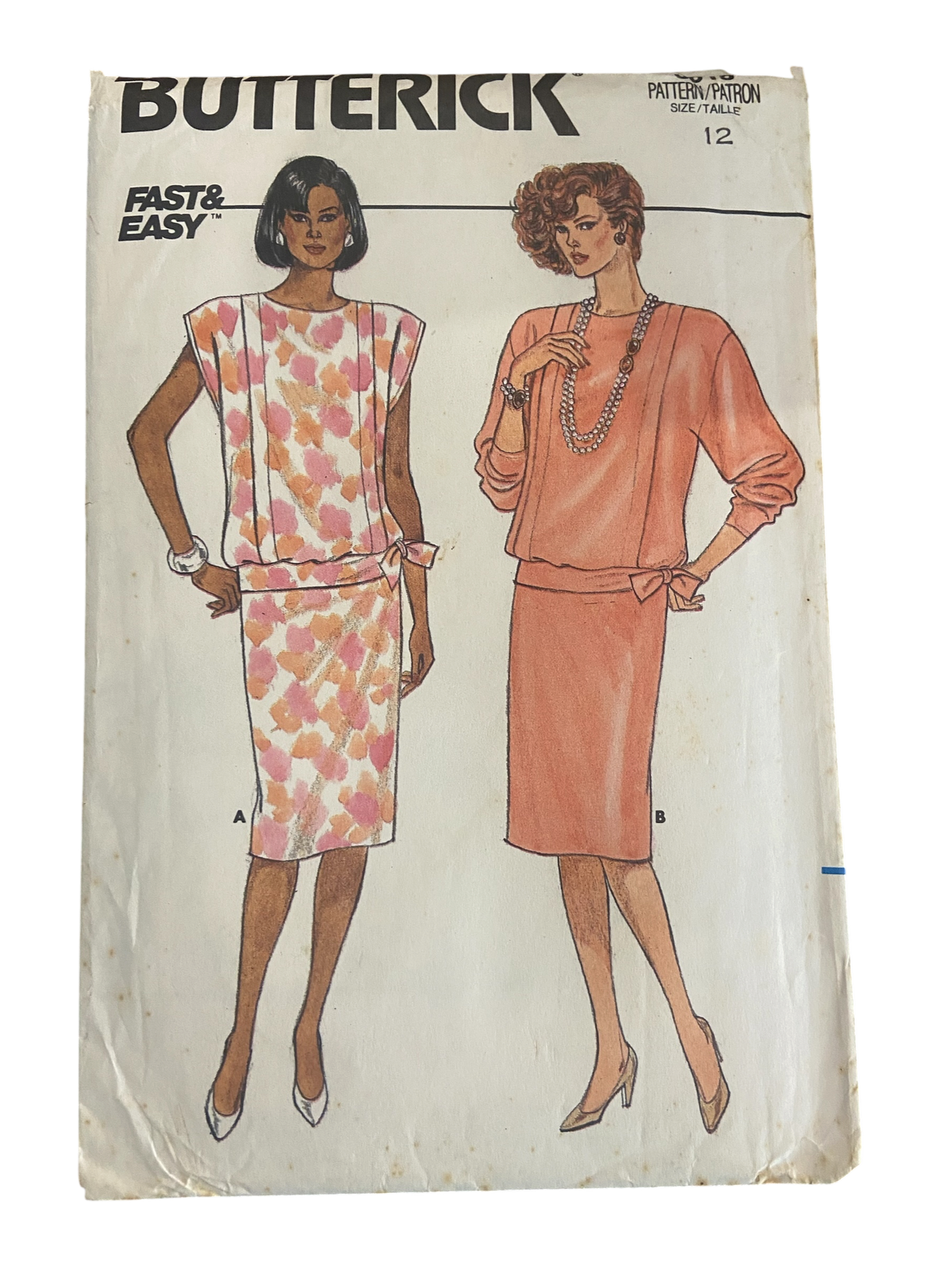 Butterick 3618 Vintage 1980s dress sewing pattern. Bust 34 inches