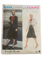 Vogue 2551 vintage 1980s American Designer Joseph Picone jacket, skirt and blouse sewing pattern Bust 36 inches