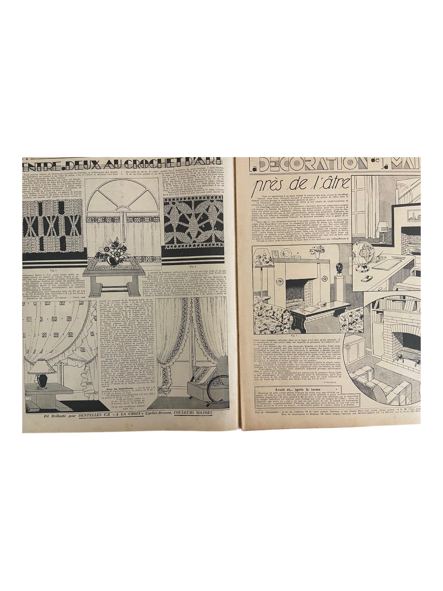 Mon Ouvrage 15 Decembre 1936 vintage French craft magazine with knitting pattern for the cardigan on the cover