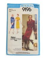 Simplicity 9196 vintage 1970s dress sewing pattern