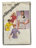 Simplicity 9495 vintage 1980s top sewing pattern. Bust 37 inches