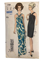 Vogue 7181 Vintage 1960s evening dress pattern Bust 34 inches