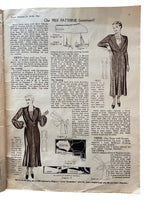 Weldon’s Smart Fashions for Wider Hips catalogue Series No. 357 circa 1930s with three sewing patterns, unused, factory folded dress with contrasting panel, satin and lace frock, day dress with revers. Bust 38 inches.