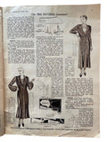 Weldon’s Smart Fashions for Wider Hips catalogue Series No. 357 circa 1930s with three sewing patterns, unused, factory folded dress with contrasting panel, satin and lace frock, day dress with revers. Bust 38 inches.